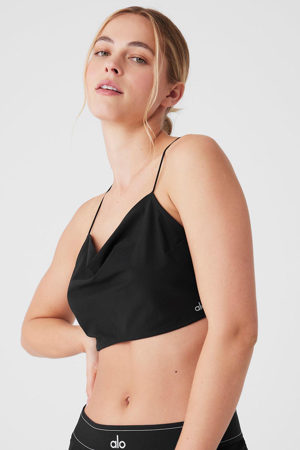 Camiseta Sin Mangas Running Alo Yoga Cropped Megastar Mujer Negras | Chile  02815-XQOC