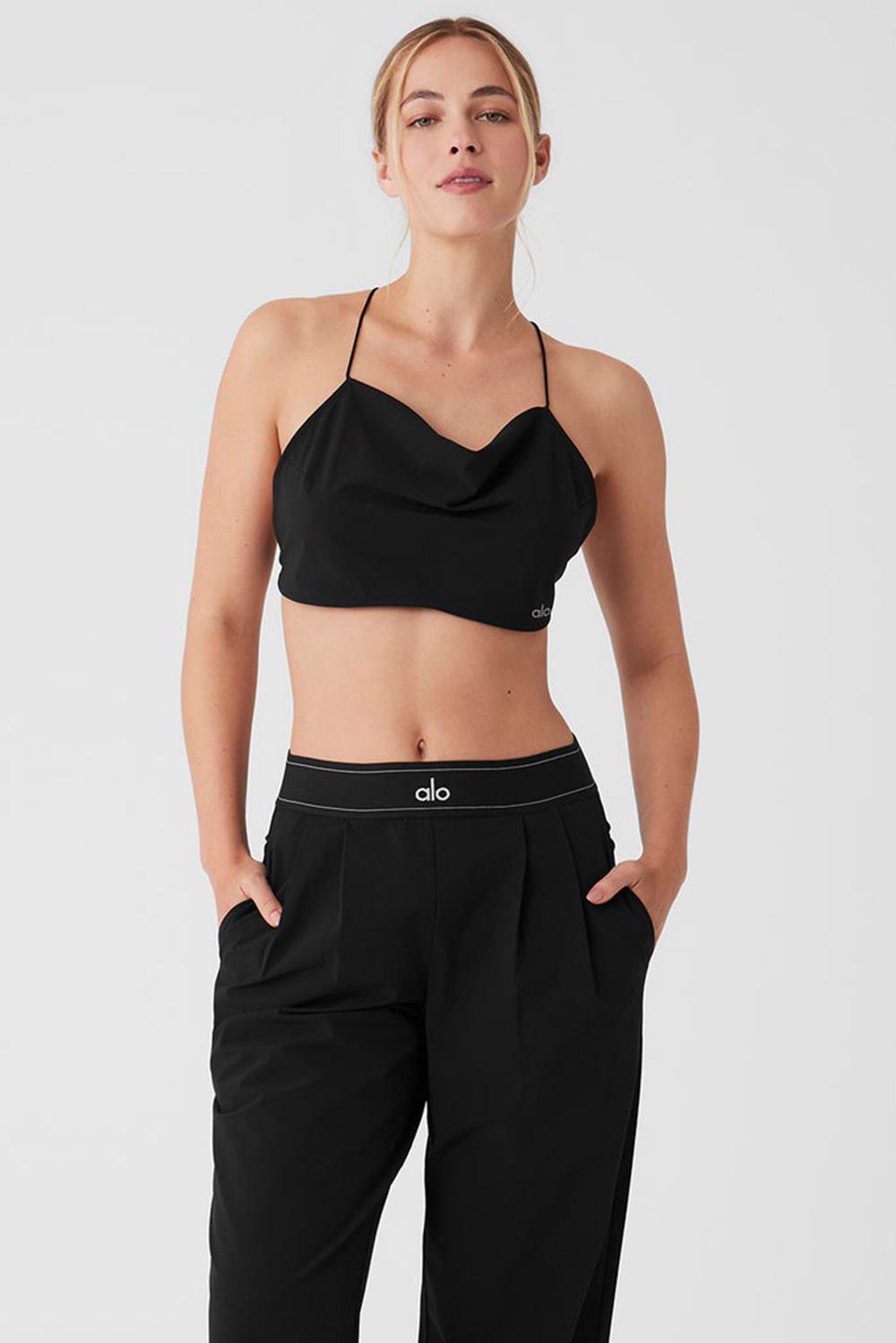 Camiseta Sin Mangas Running Alo Yoga Cropped Megastar Mujer Negras | Chile  02815-XQOC
