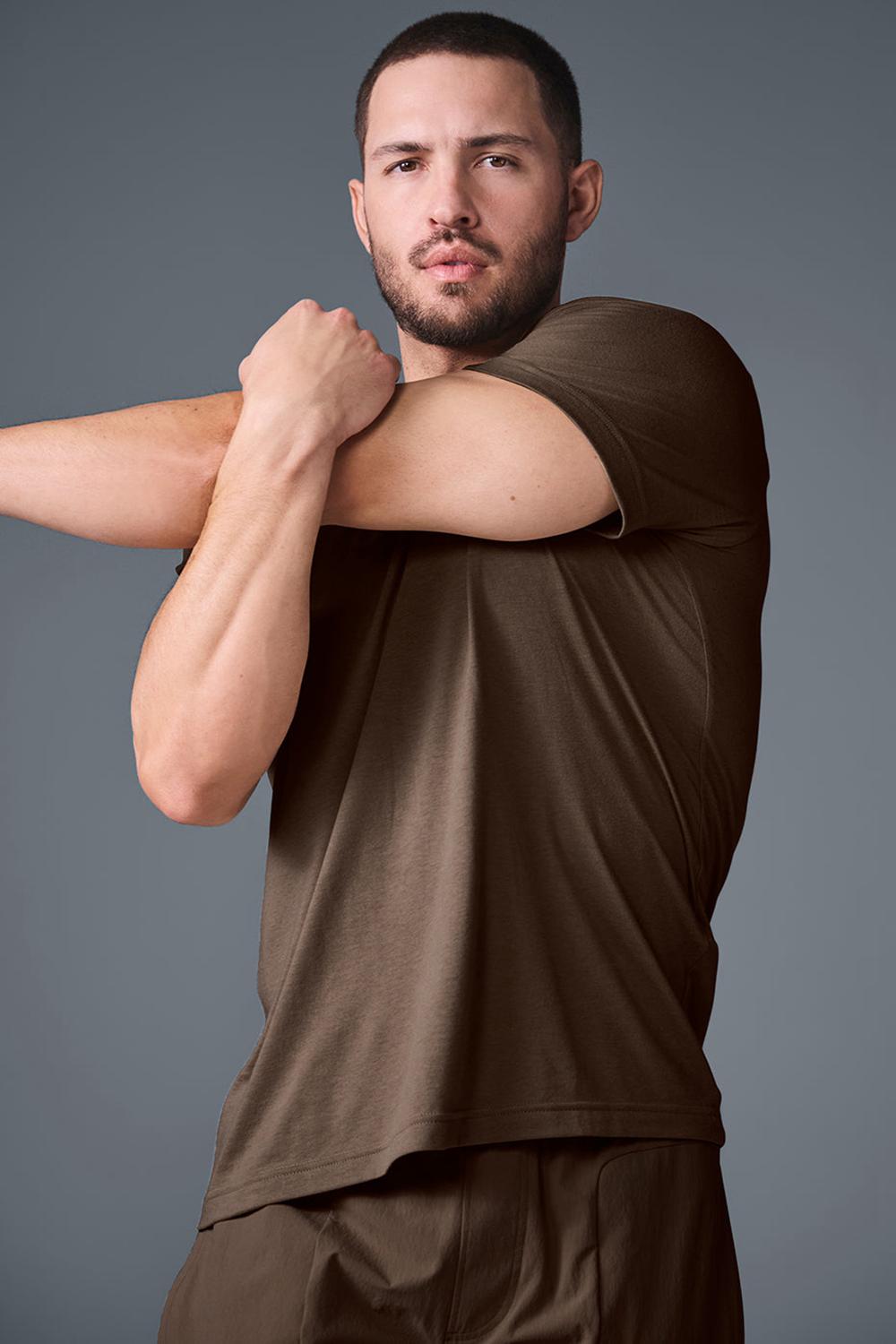 Camisetas Running Alo Yoga Triumph Hombre Espresso | Chile  98703-LDPJ