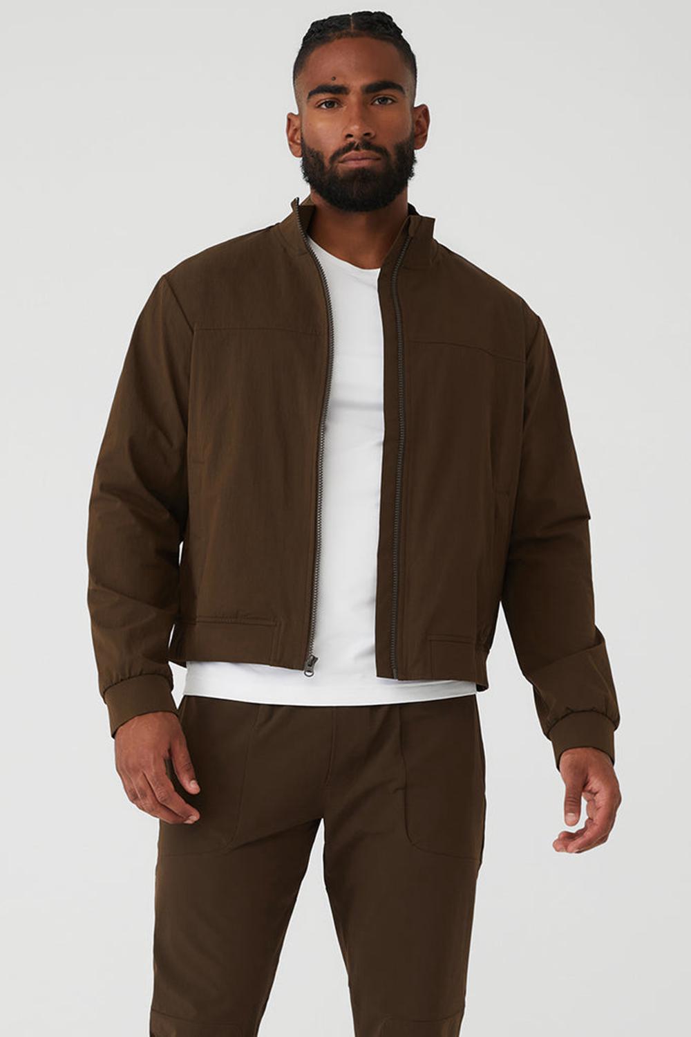 Chaqueta Bomber Alo Yoga Co-Op Bomber Hombre Espresso | Chile  13067-FDNW