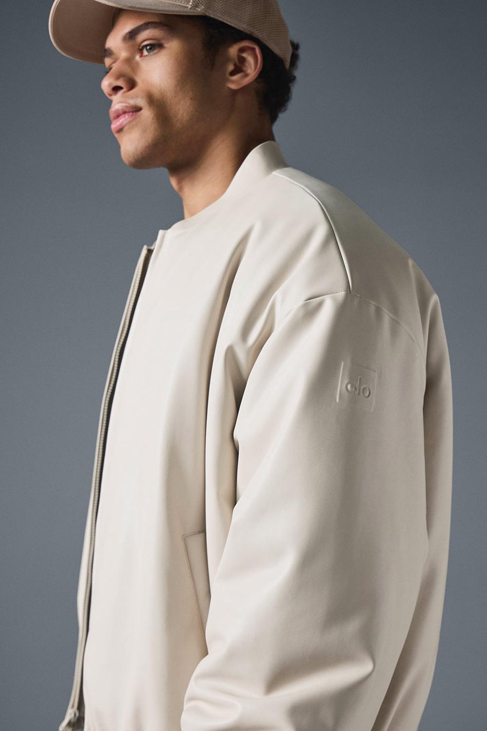 Chaqueta Bomber Alo Yoga Faux Leather Premier Hombre Bone | Chile  05328-IXJE