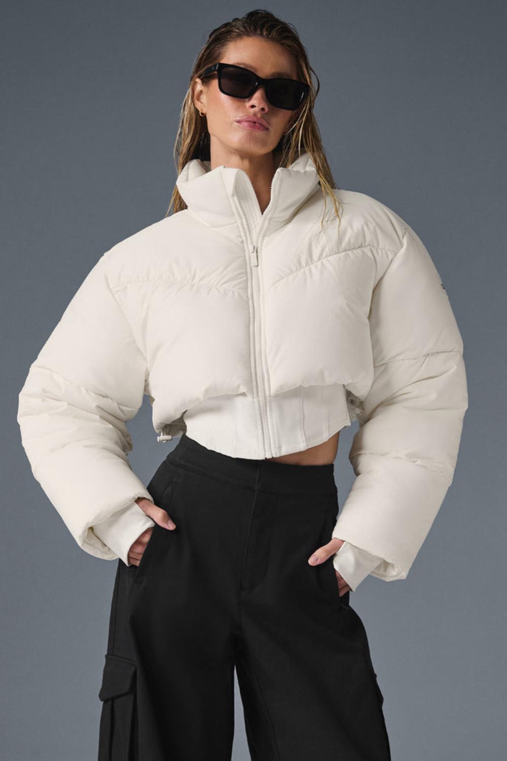 Chaqueta Puffer Alo Yoga Main Act Corset Mujer Ivory / Ivory | Chile  65321-DLJO