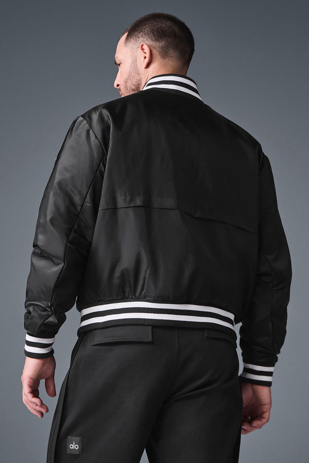 Chaquetas Alo Yoga Afterglow Varsity Hombre Negras | Chile  89607-ASTG