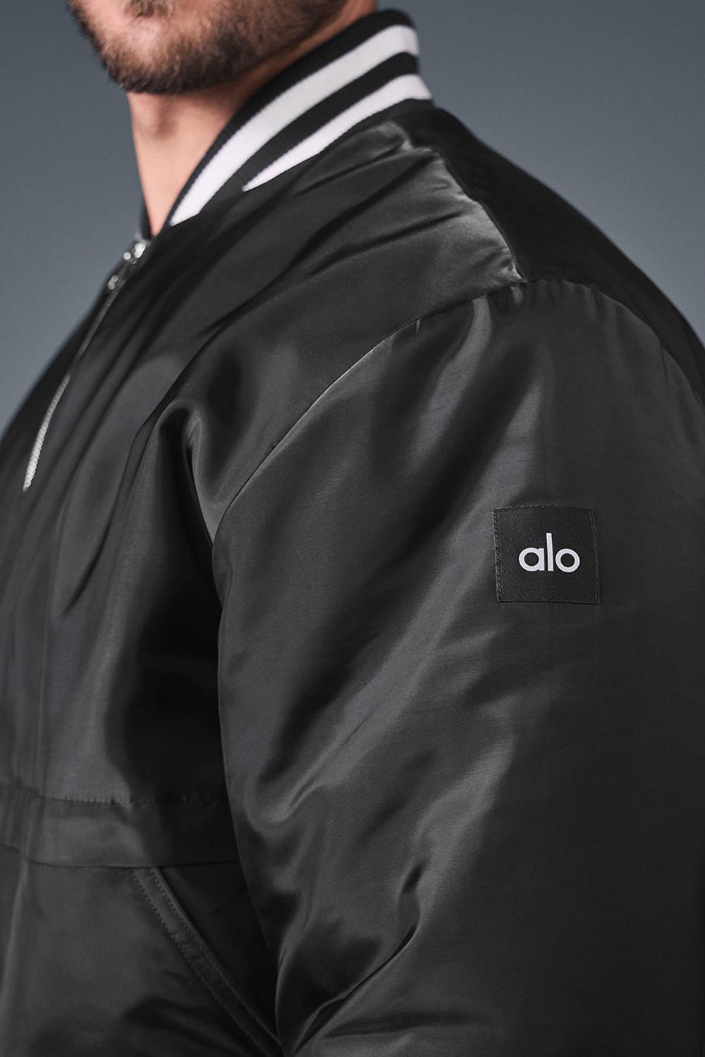 Chaquetas Alo Yoga Afterglow Varsity Hombre Negras | Chile  89607-ASTG