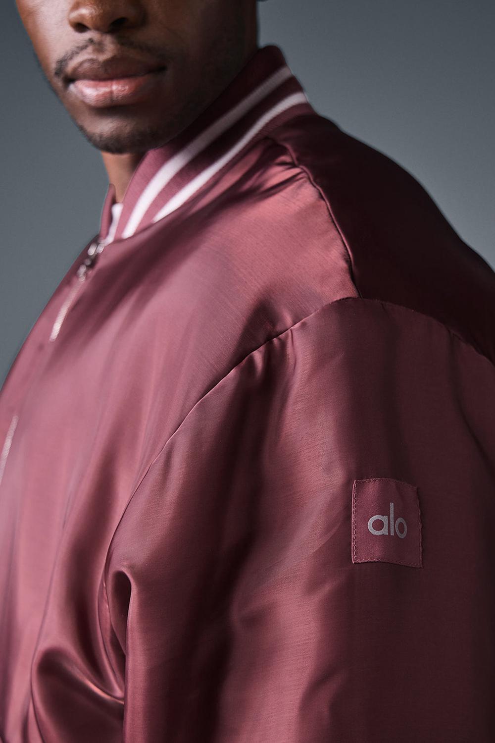 Chaquetas Alo Yoga Afterglow Varsity Hombre Burdeos | Chile  61702-GMWN