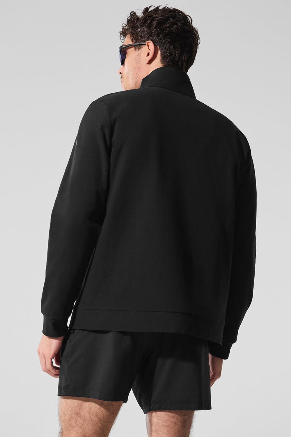 Chaquetas Alo Yoga Conquer Max Mock Neck Full Zip Hombre Negras | Chile  98251-MDHN