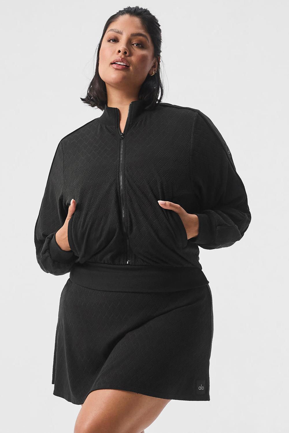 Chaquetas Alo Yoga Cropped Doubles Only Full Zip Mujer Negras | Chile  01973-ACYK