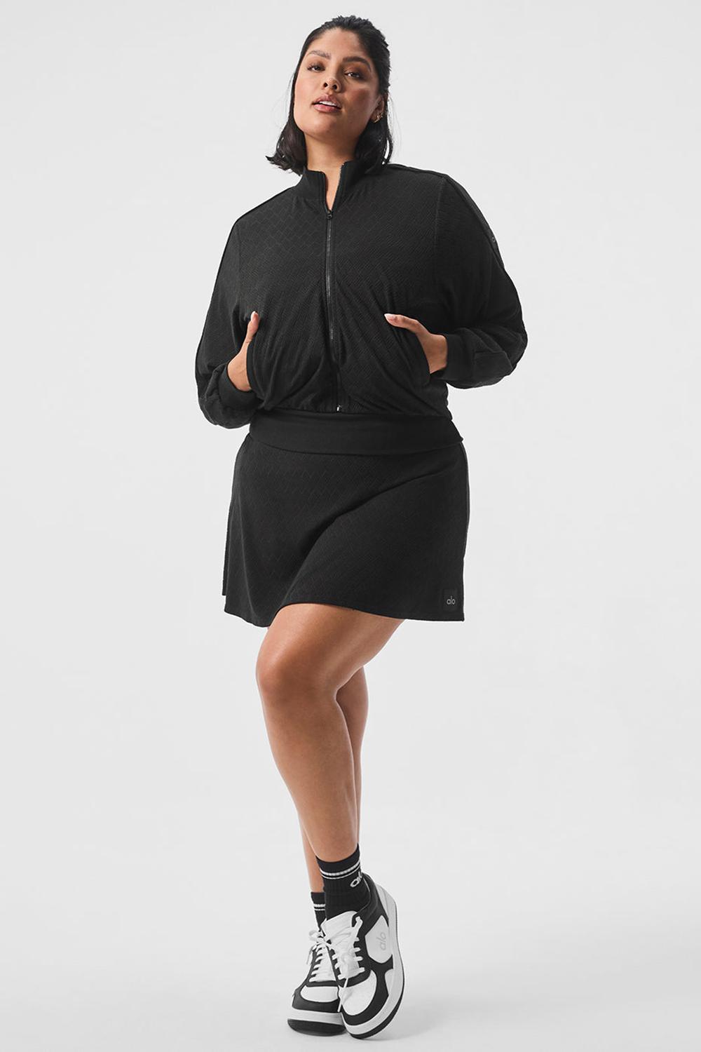 Chaquetas Alo Yoga Cropped Doubles Only Full Zip Mujer Negras | Chile  01973-ACYK