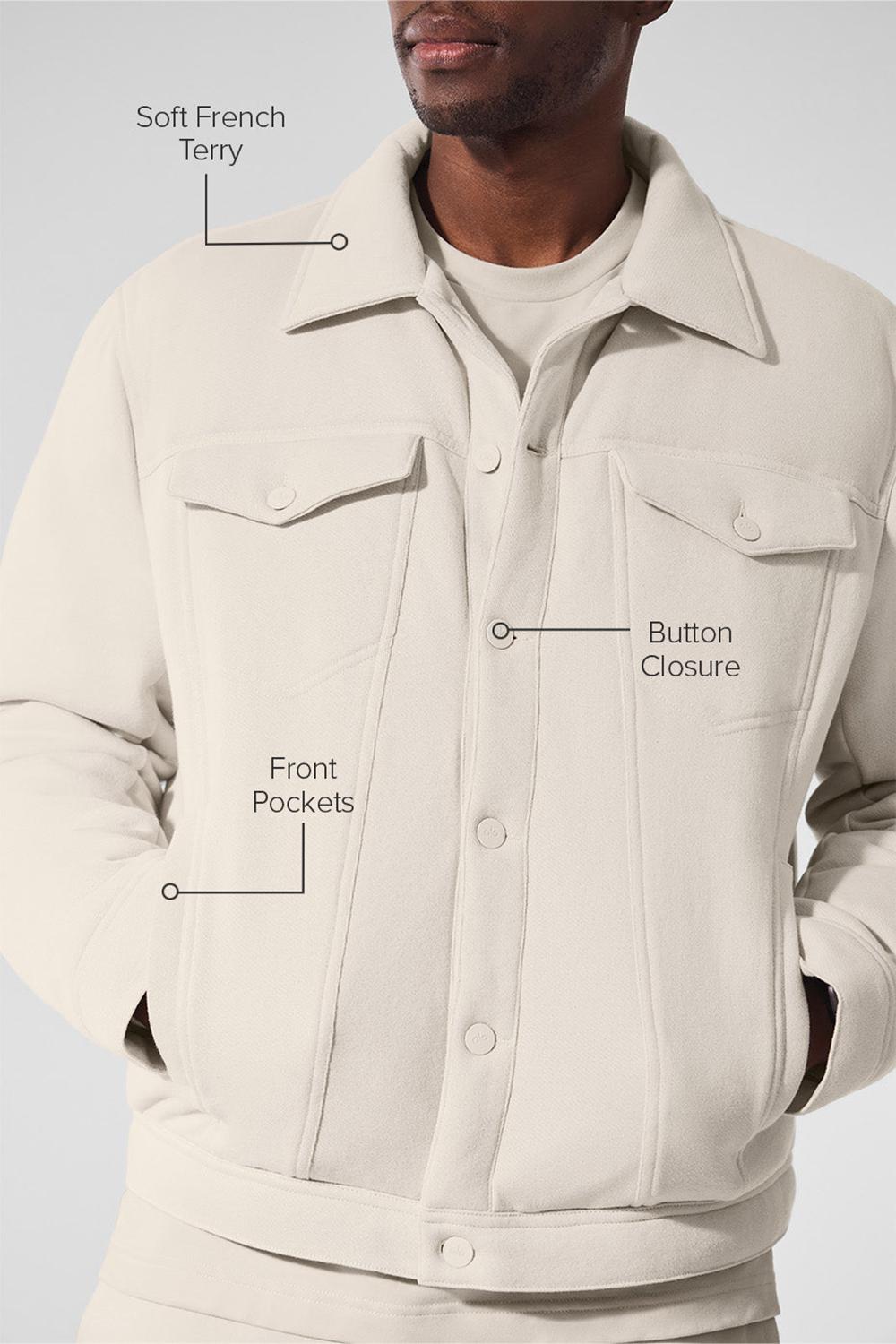 Chaquetas Alo Yoga Ease Trucker Hombre Bone | Chile  09456-PBZN