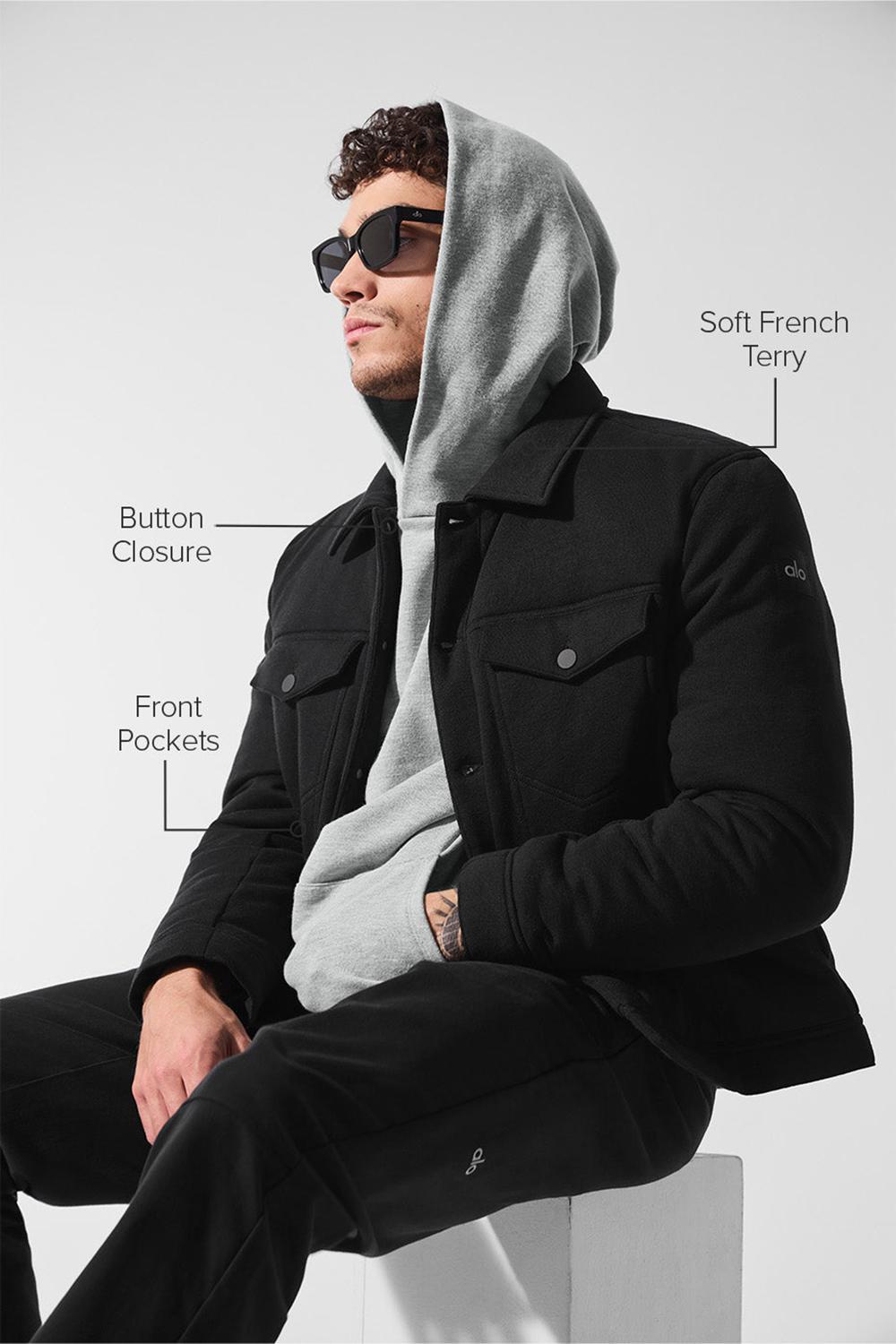 Chaquetas Alo Yoga Ease Trucker Hombre Negras | Chile  10348-YXEM