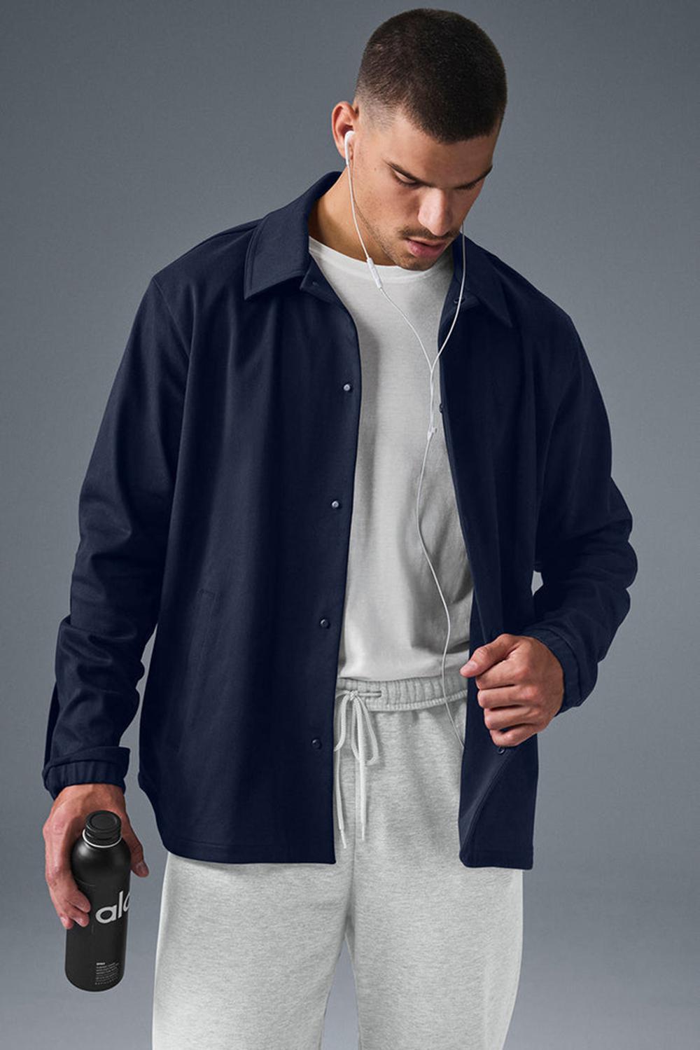 Chaquetas Alo Yoga Edition Sueded Hombre Azul Marino | Chile  27601-JWQN