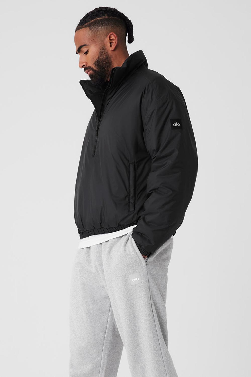 Chaquetas Alo Yoga Latitude Light Weight 1/2 Zip Pullover Hombre Negras | Chile  26931-GRJI