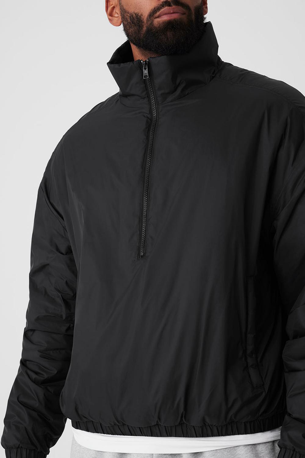 Chaquetas Alo Yoga Latitude Light Weight 1/2 Zip Pullover Hombre Negras | Chile  26931-GRJI