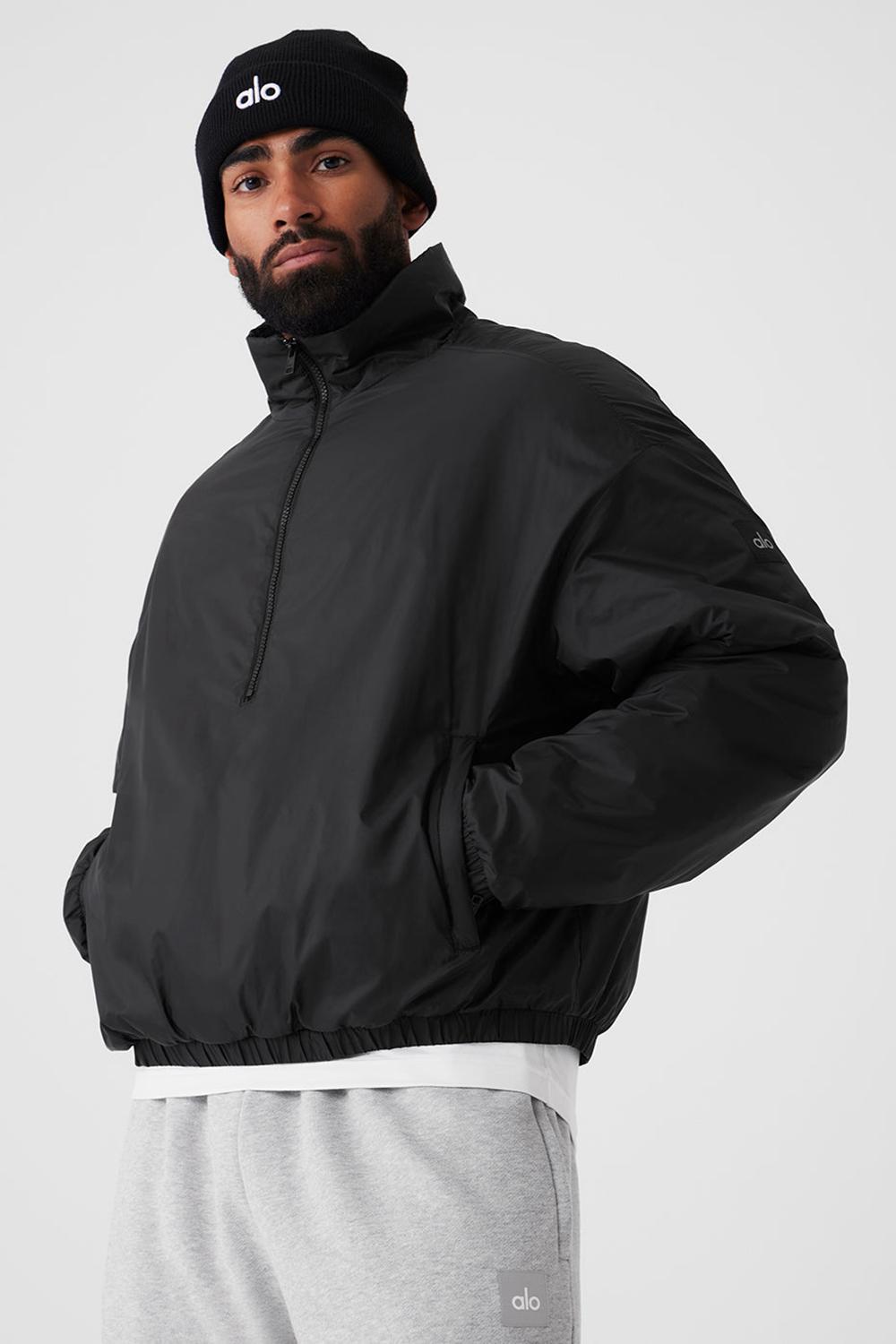 Chaquetas Alo Yoga Latitude Light Weight 1/2 Zip Pullover Hombre Negras | Chile  26931-GRJI