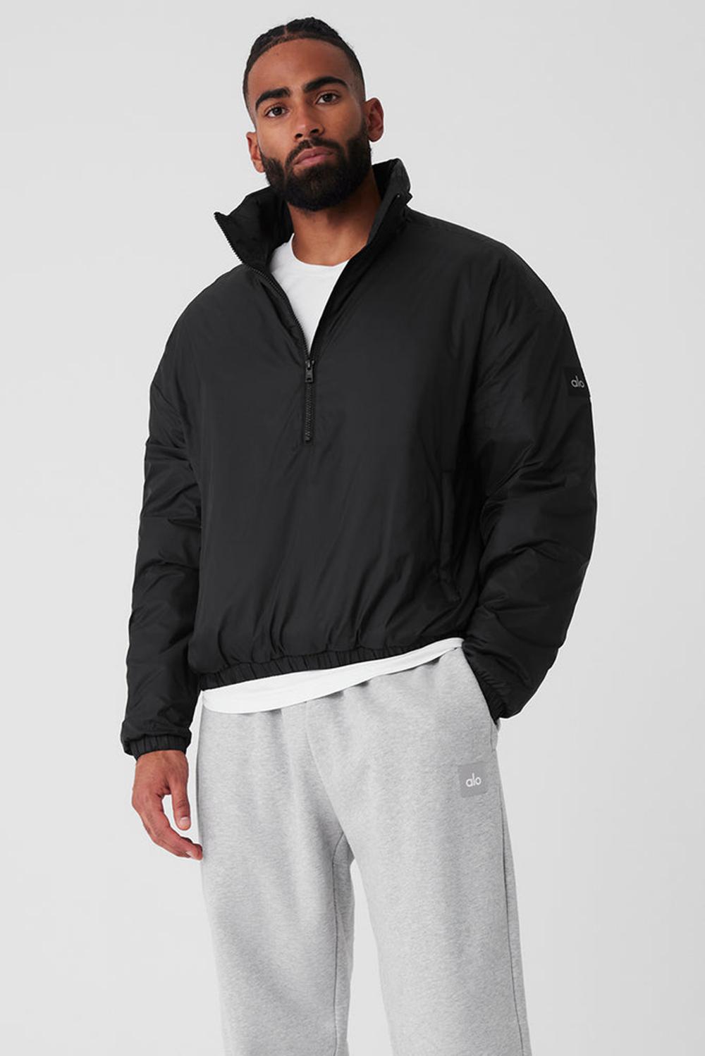 Chaquetas Alo Yoga Latitude Light Weight 1/2 Zip Pullover Hombre Negras | Chile  26931-GRJI