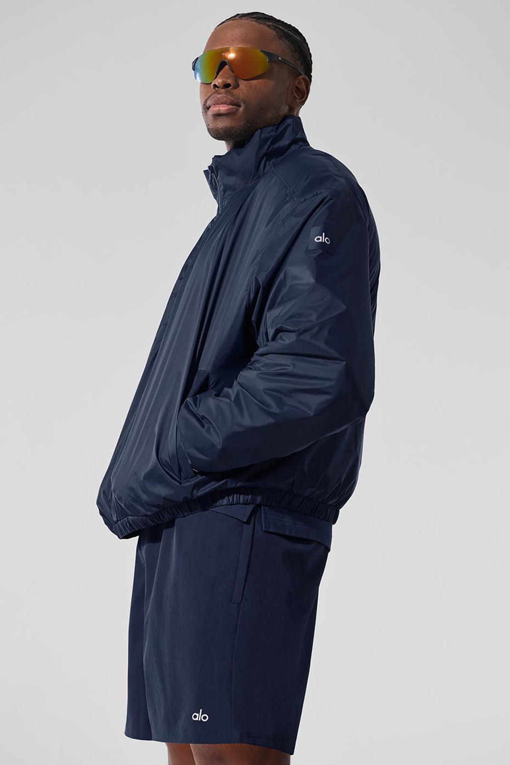Chaquetas Alo Yoga Latitude Light Weight 1/2 Zip Pullover Hombre Azul Marino | Chile  68421-LZFV