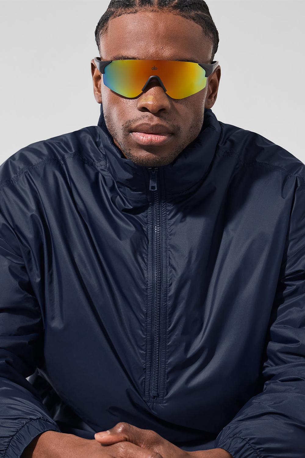 Chaquetas Alo Yoga Latitude Light Weight 1/2 Zip Pullover Hombre Azul Marino | Chile  68421-LZFV