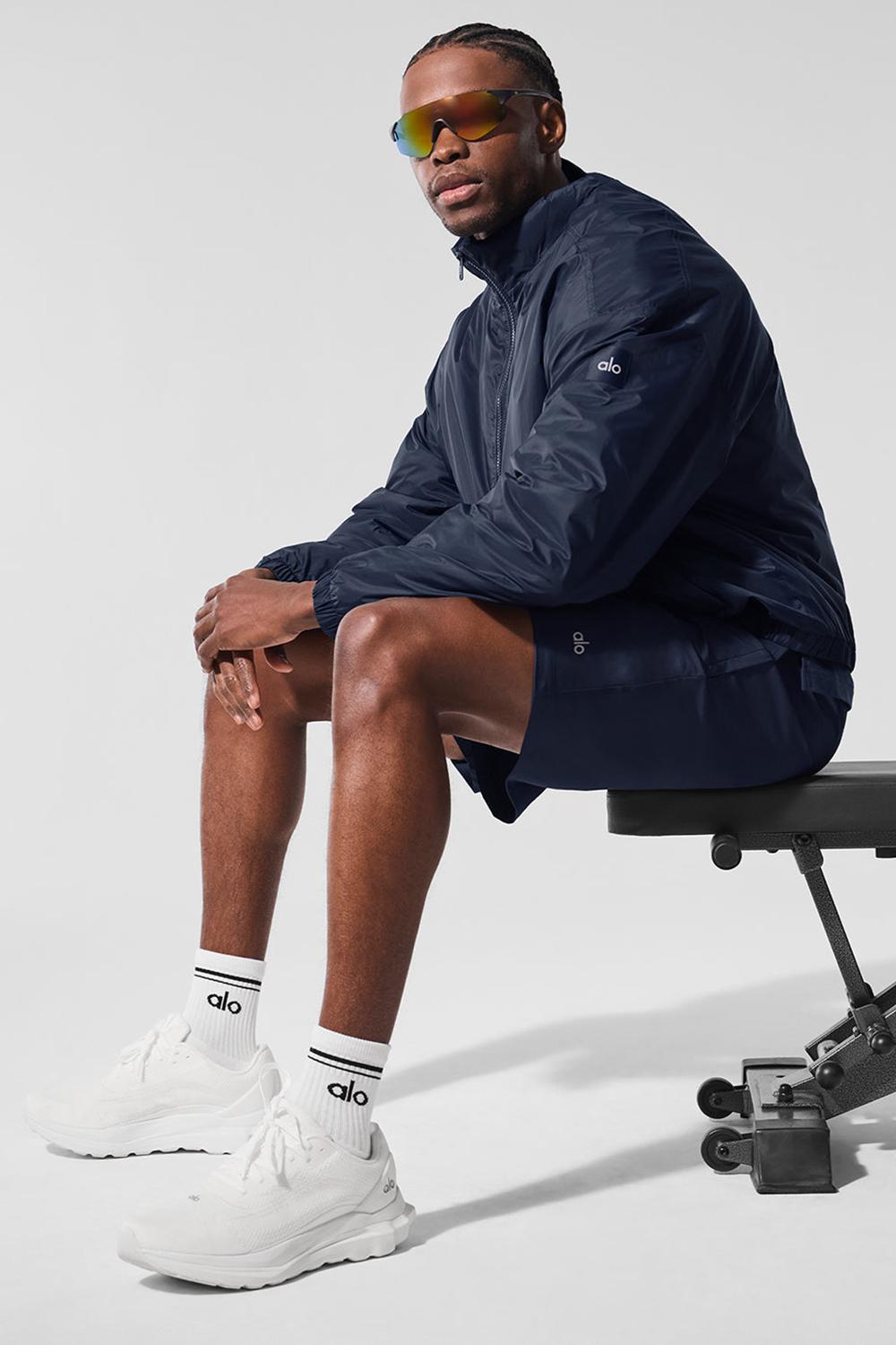 Chaquetas Alo Yoga Latitude Light Weight 1/2 Zip Pullover Hombre Azul Marino | Chile  68421-LZFV