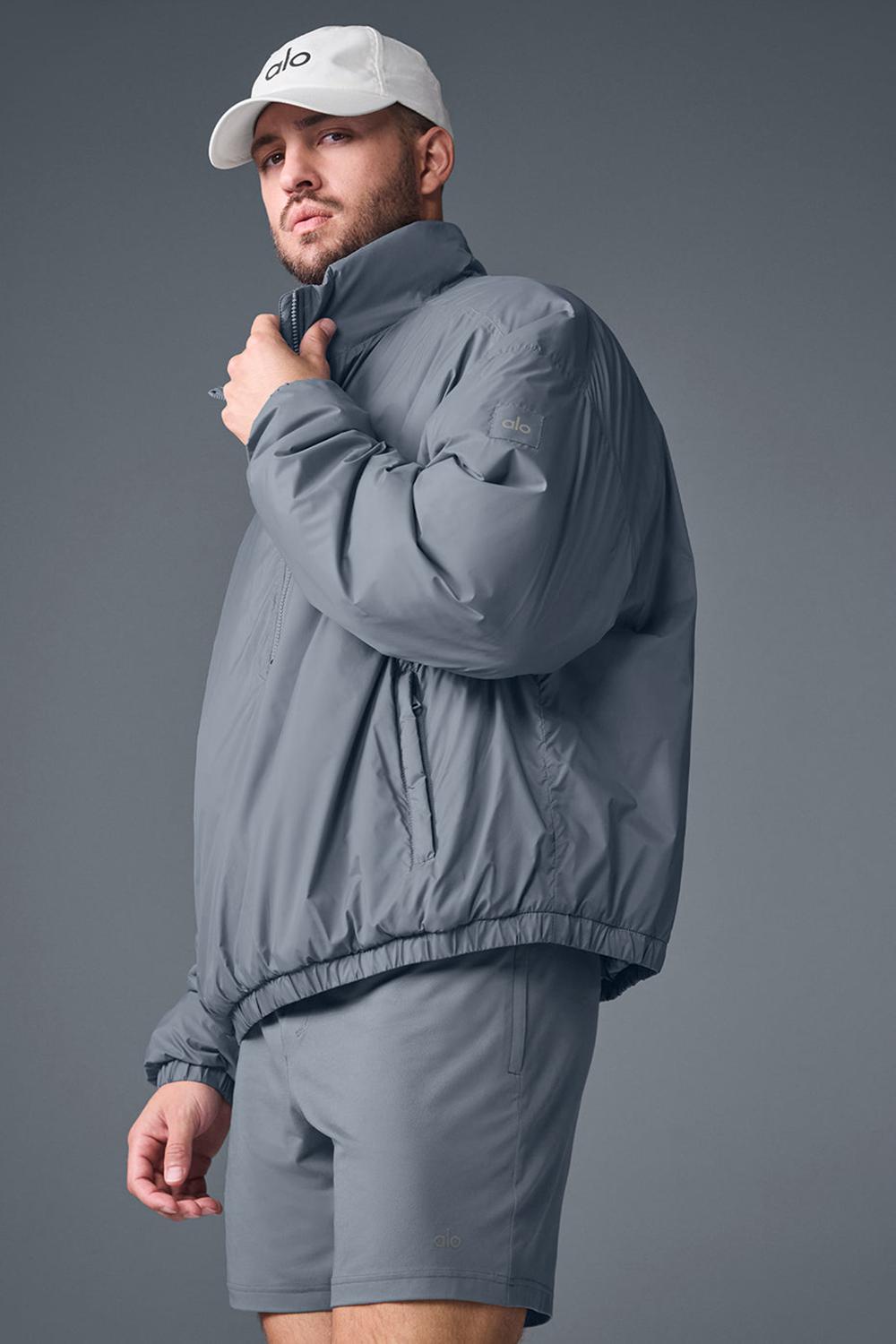 Chaquetas Alo Yoga Latitude Light Weight 1/2 Zip Hombre Gris | Chile  92386-AGCP