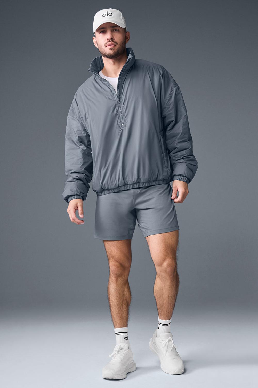 Chaquetas Alo Yoga Latitude Light Weight 1/2 Zip Hombre Gris | Chile  92386-AGCP