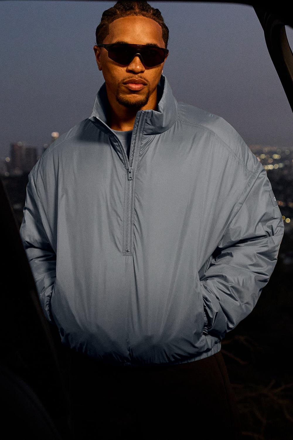 Chaquetas Alo Yoga Latitude Light Weight 1/2 Zip Hombre Gris | Chile  92386-AGCP
