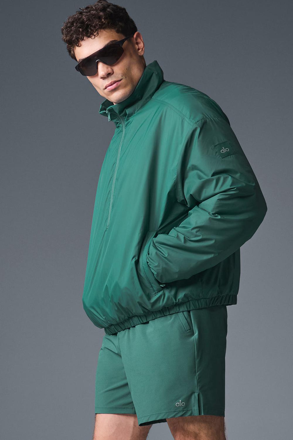 Chaquetas Alo Yoga Latitude Light Weight 1/2 Zip Pullover Hombre Winter Ivy | Chile  28357-URJK