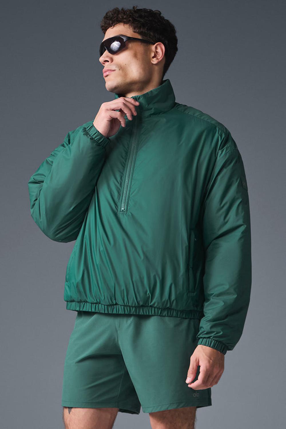 Chaquetas Alo Yoga Latitude Light Weight 1/2 Zip Pullover Hombre Winter Ivy | Chile  28357-URJK