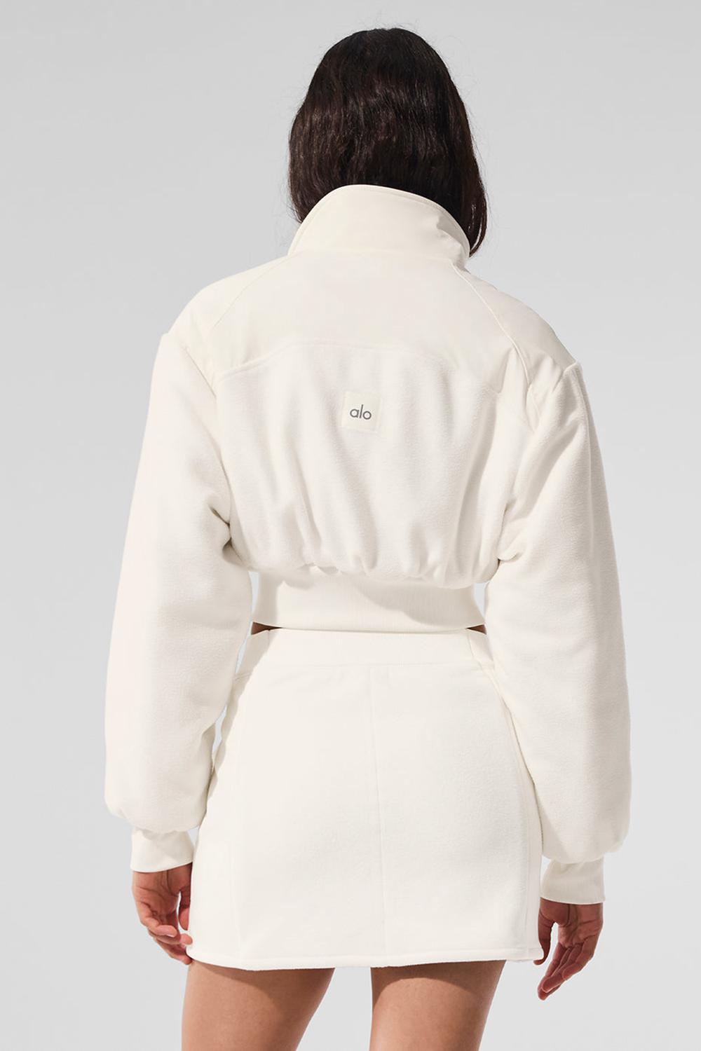 Chaquetas Alo Yoga Polar Fleece Cropped Wintry Mix Mujer Ivory | Chile  12705-XPHS