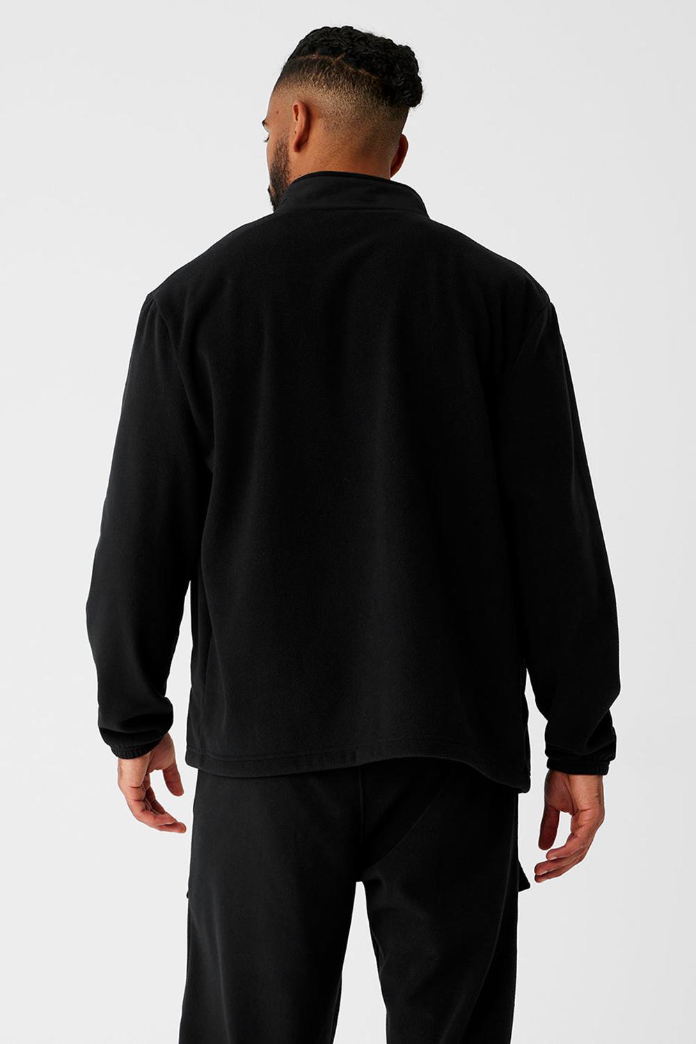 Chaquetas Alo Yoga Polar Fleece Ridge Full Zip Hombre Negras | Chile  56380-WRNM