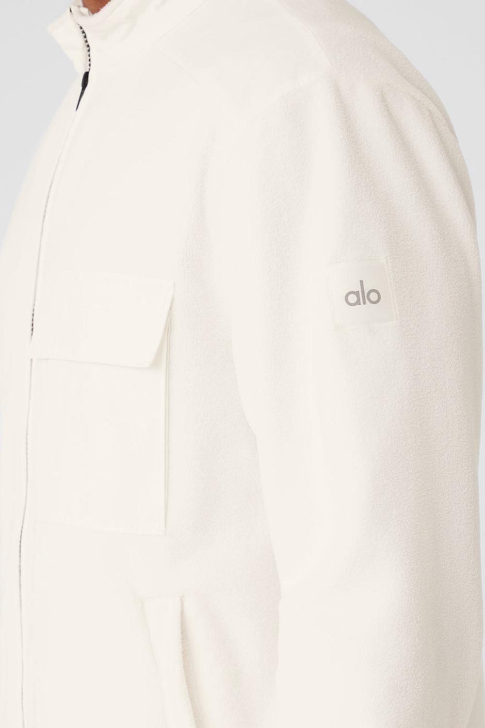 Chaquetas Alo Yoga Polar Fleece Ridge Full Zip Hombre Ivory | Chile  94813-UFAX