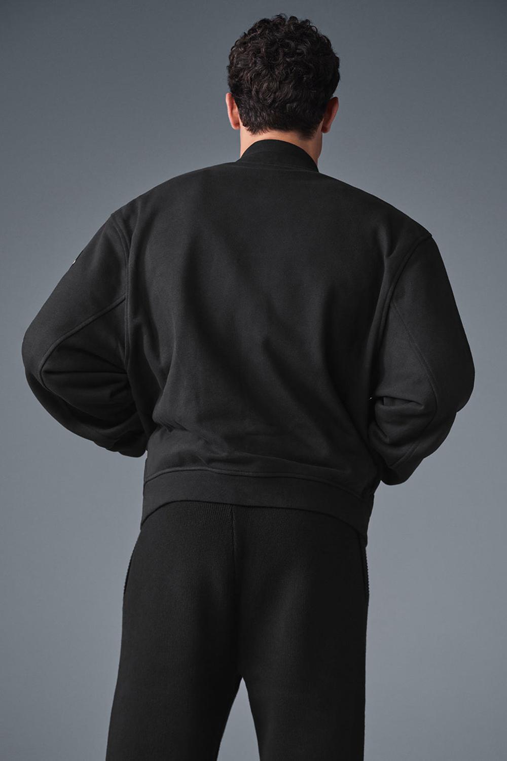 Chaquetas Alo Yoga Renown Varsity Hombre Negras | Chile  74120-WHYX