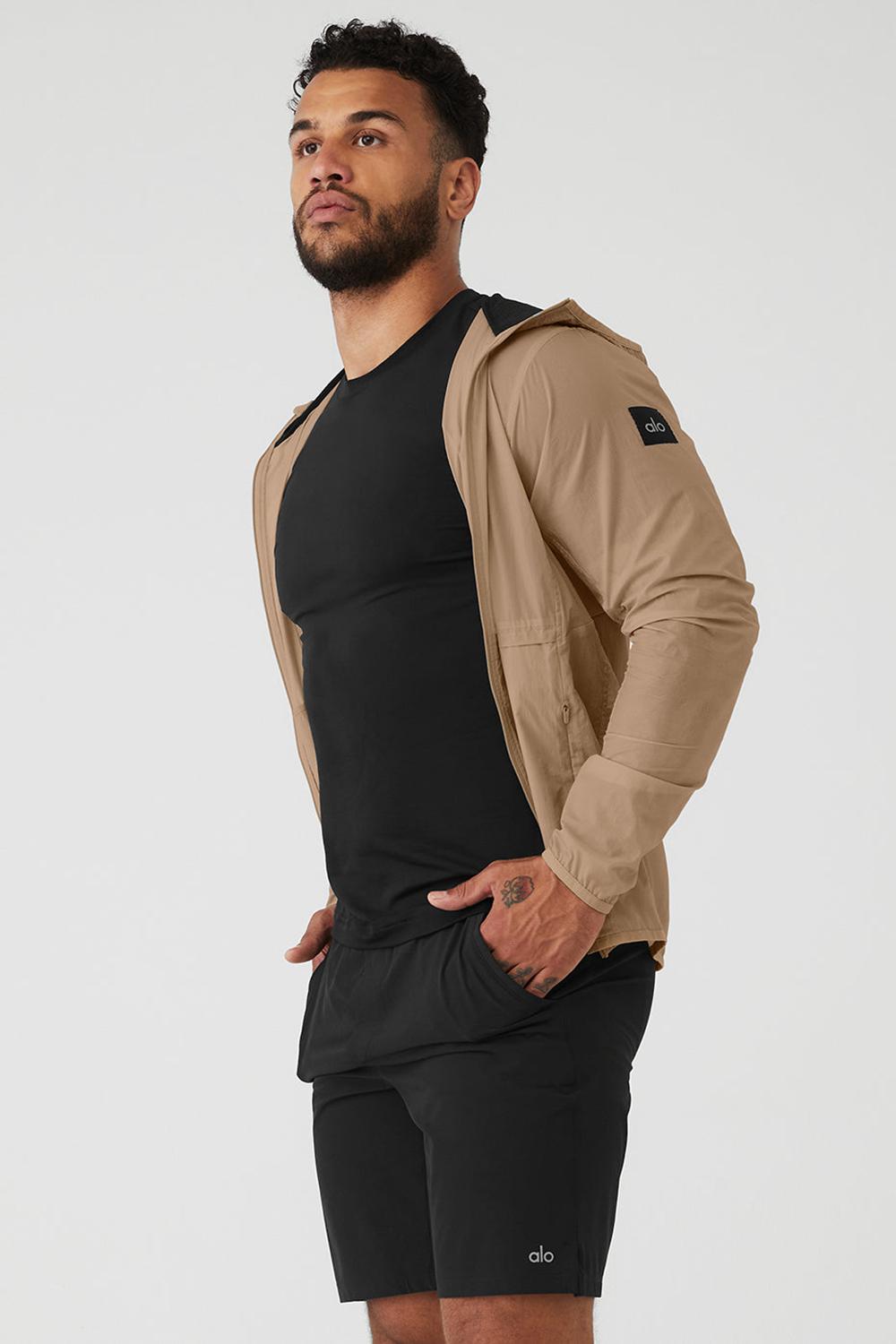 Chaquetas Alo Yoga Repeat Running Hombre Gravel | Chile  05897-VJDN