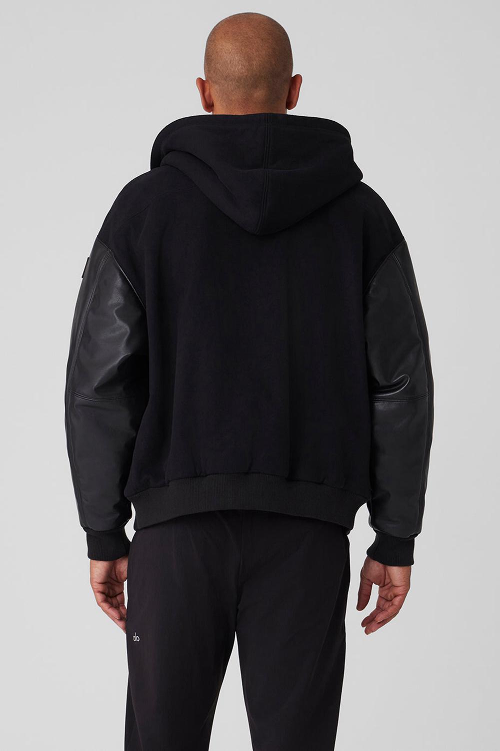 Chaquetas Alo Yoga Select Hooded Bomber Hombre Negras | Chile  29376-TCAO