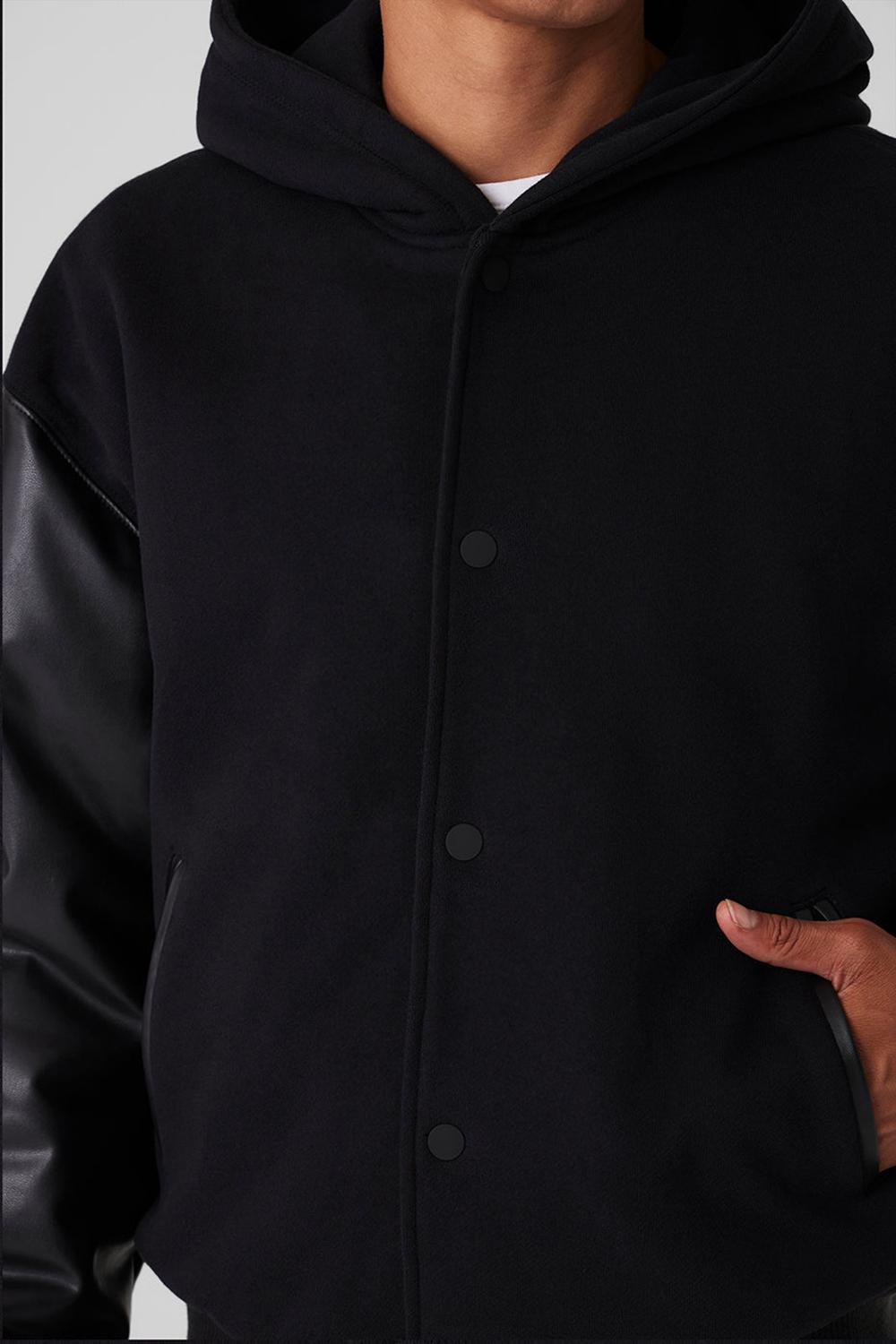 Chaquetas Alo Yoga Select Hooded Bomber Hombre Negras | Chile  29376-TCAO