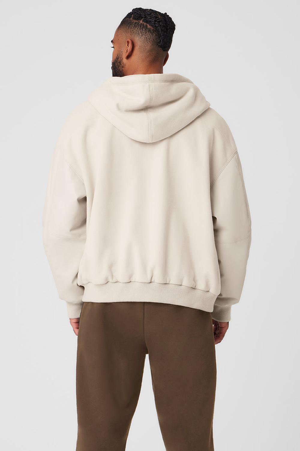 Chaquetas Alo Yoga Select Hooded Bomber Hombre Bone | Chile  38701-ZQHE