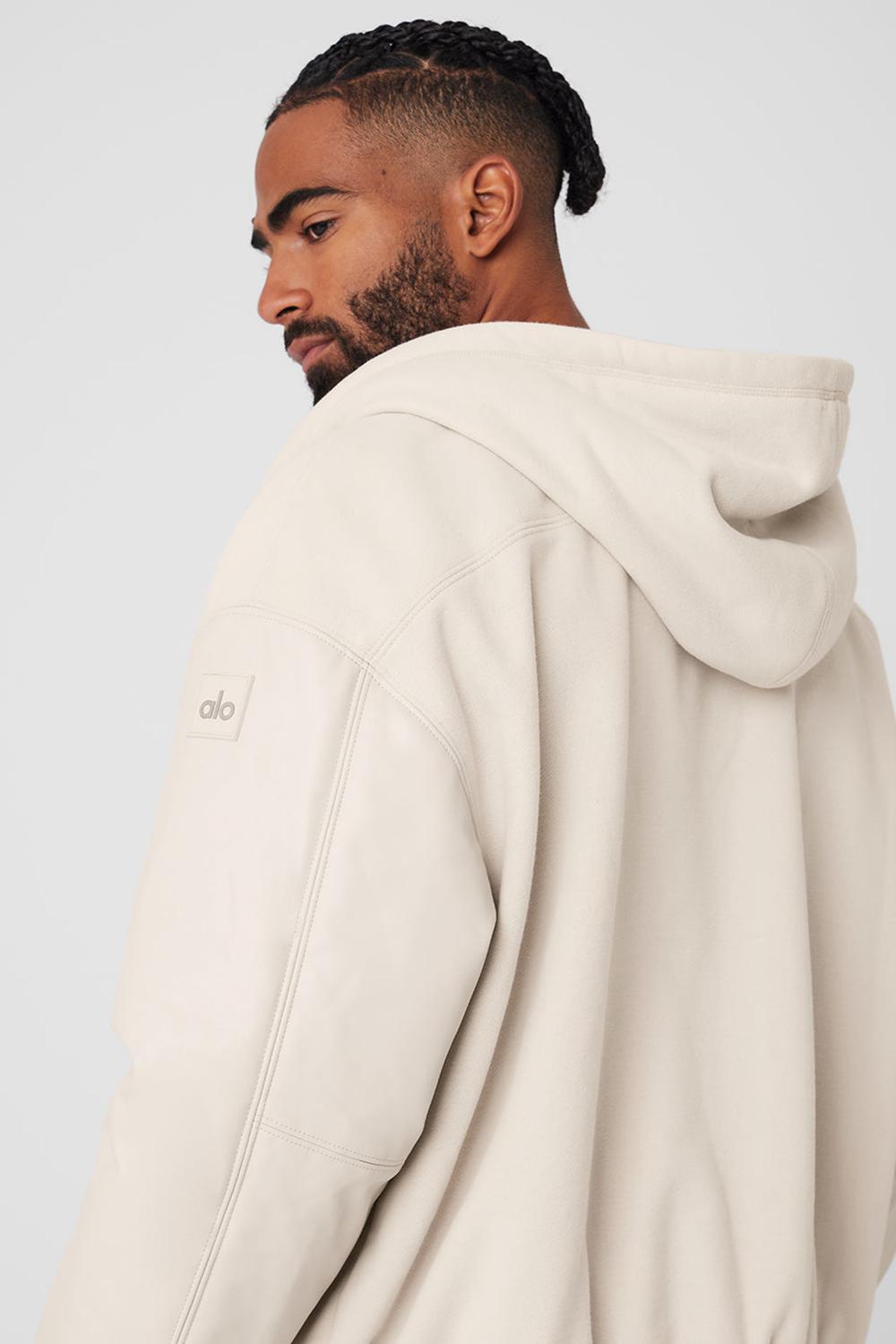 Chaquetas Alo Yoga Select Hooded Bomber Hombre Bone | Chile  38701-ZQHE