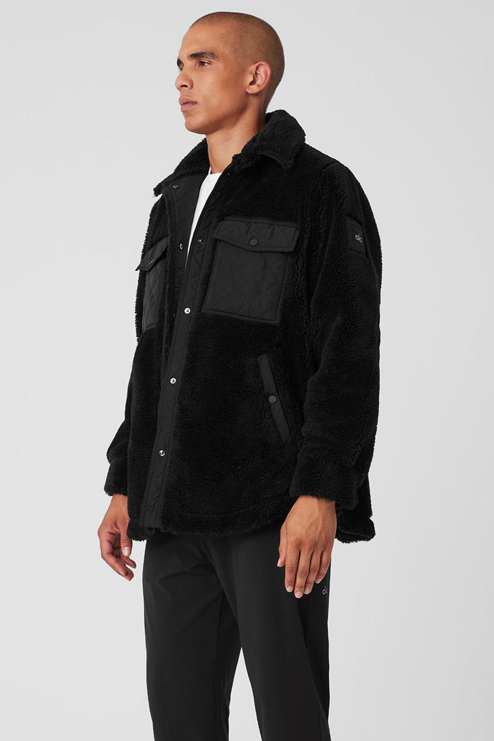 Chaquetas Alo Yoga Sherpa Edge Shacket Hombre Negras | Chile  07562-AKYR