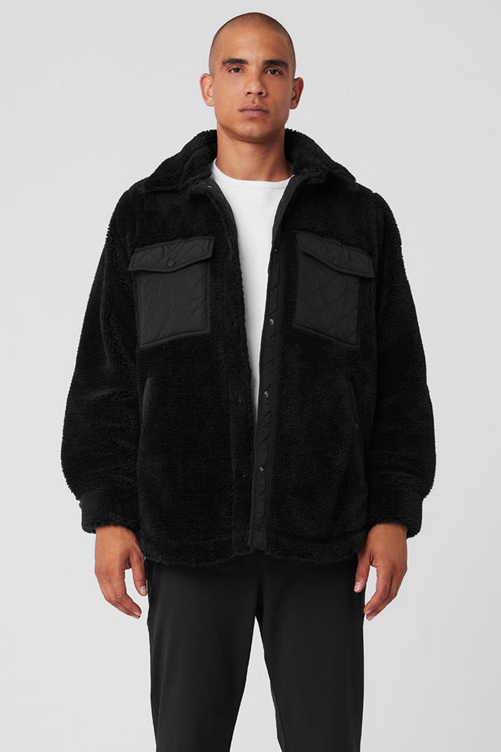 Chaquetas Alo Yoga Sherpa Edge Shacket Hombre Negras | Chile  07562-AKYR
