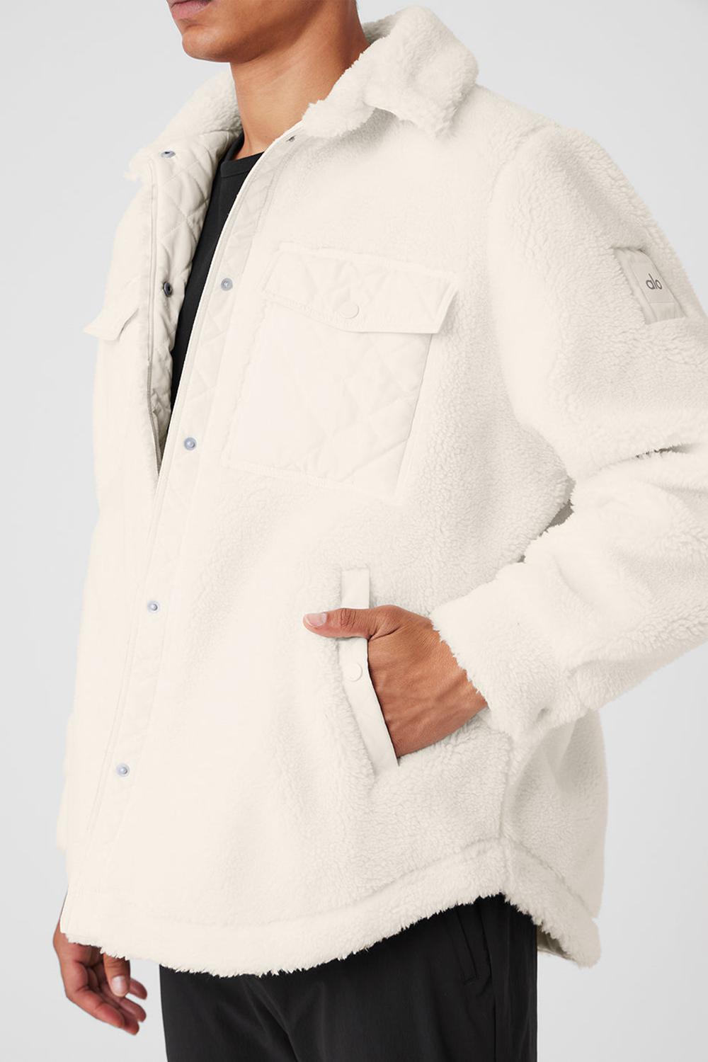 Chaquetas Alo Yoga Sherpa Edge Shacket Hombre Ivory | Chile  37651-KIZR