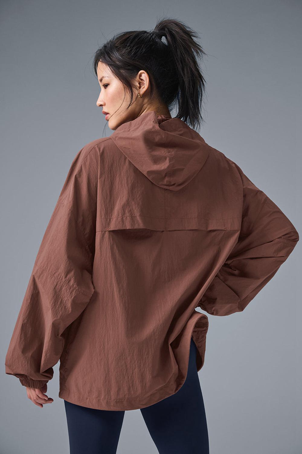 Chaquetas Alo Yoga Vantage Nylon Ripstop Track Mujer Chestnut | Chile  56094-XUPQ