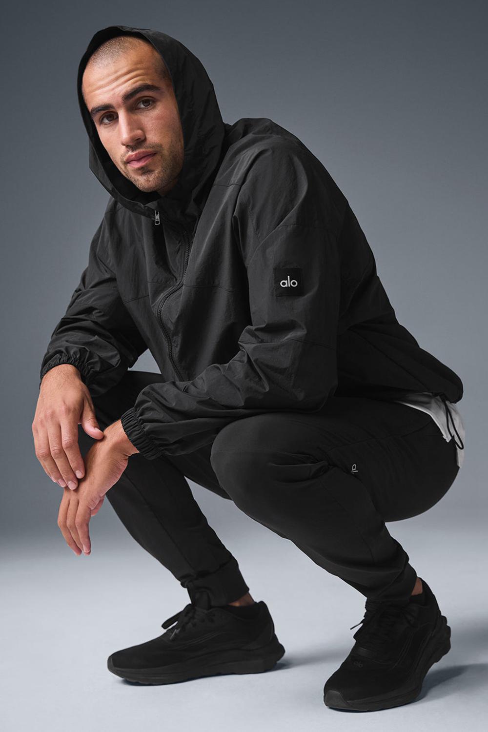 Chaquetas Alo Yoga Vantage Nylon Ripstop Track Hombre Negras | Chile  04136-GBPO