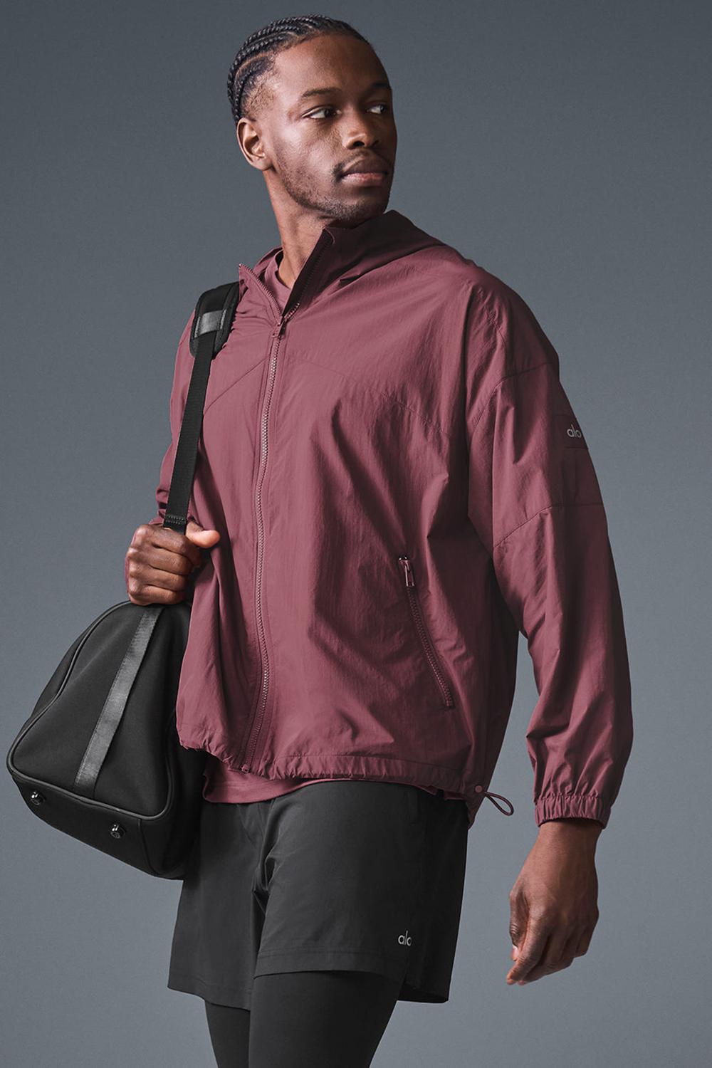 Chaquetas Alo Yoga Vantage Nylon Ripstop Track Hombre Burdeos | Chile  14628-UOAZ