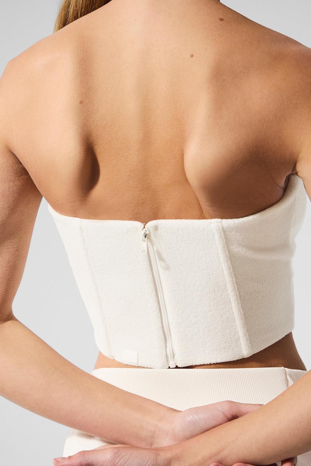 Corsé Alo Yoga Polar Fleece Corset Mujer Ivory | Chile  62140-TBRO