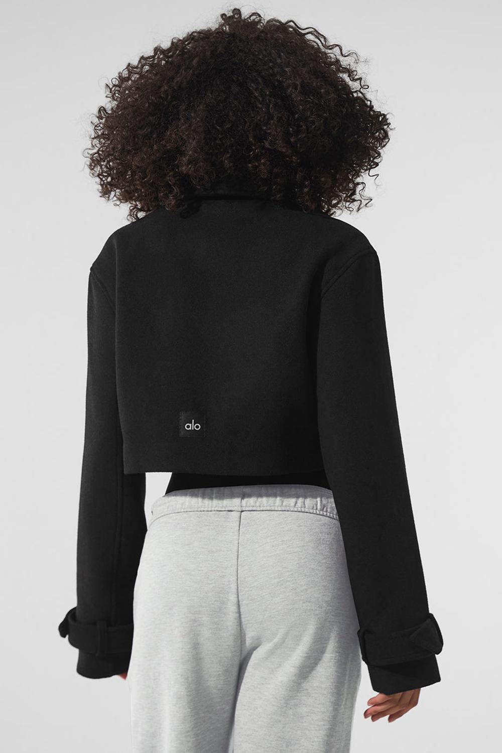 Gabardina Alo Yoga Wool Cropped Metro Mujer Negras | Chile  12678-KLDG