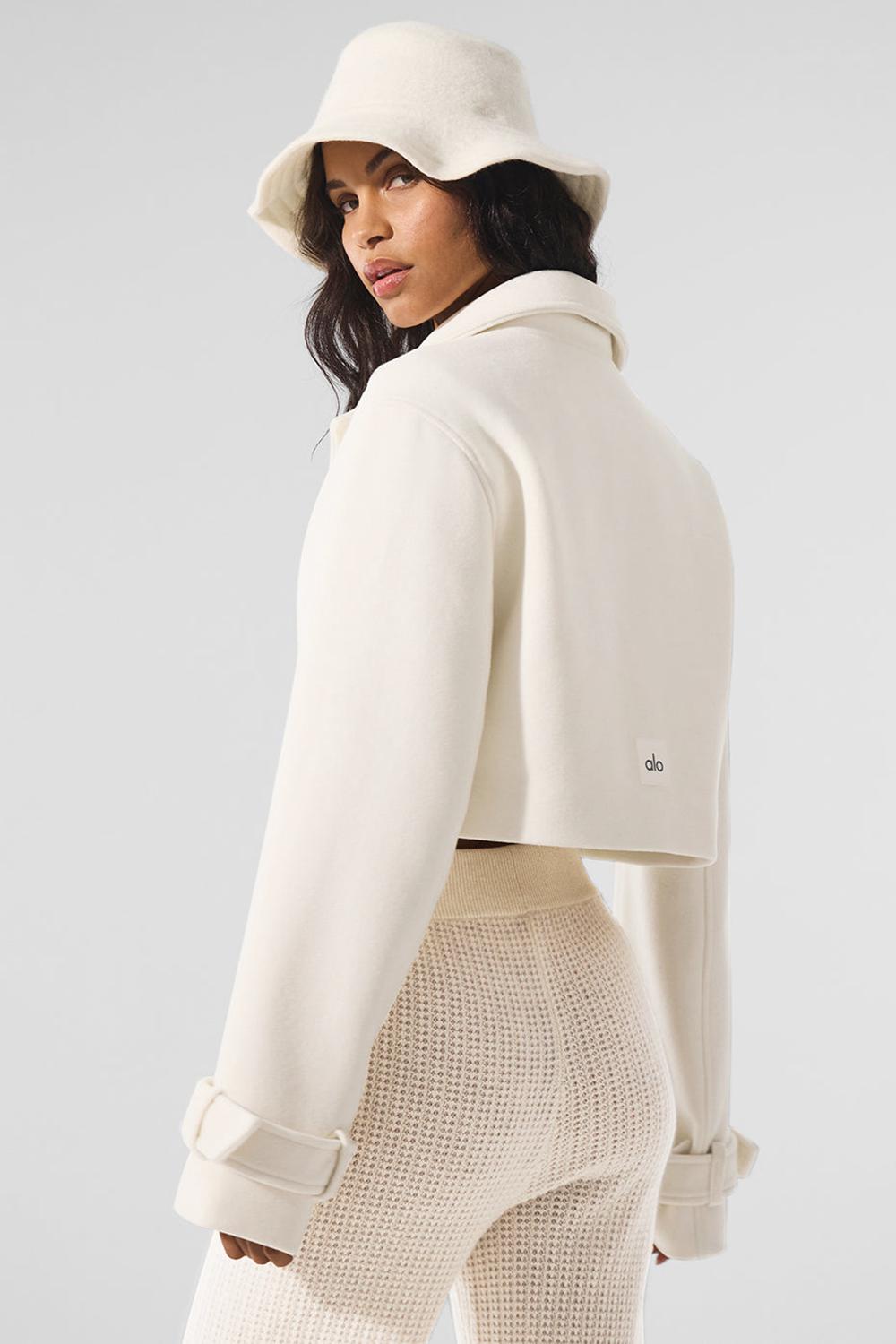 Gabardina Alo Yoga Wool Cropped Metro Mujer Ivory | Chile  03698-LUCO