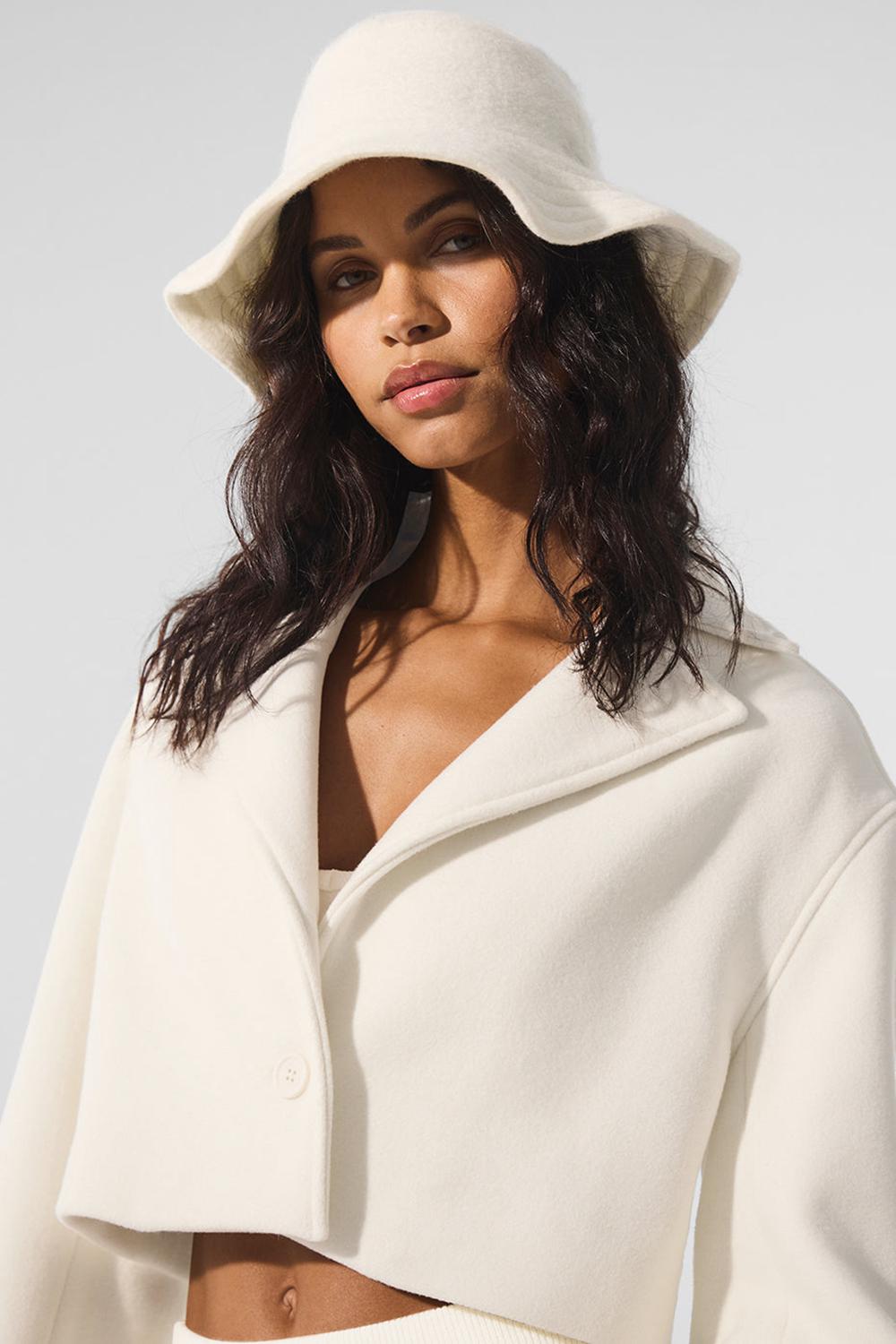 Gabardina Alo Yoga Wool Cropped Metro Mujer Ivory | Chile  03698-LUCO