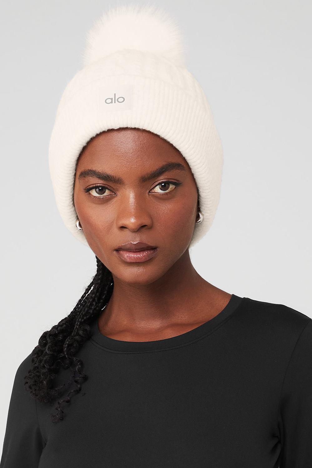 Gorro Alo Yoga Cable Knit Mujer Ivory | Chile  91432-NPXD