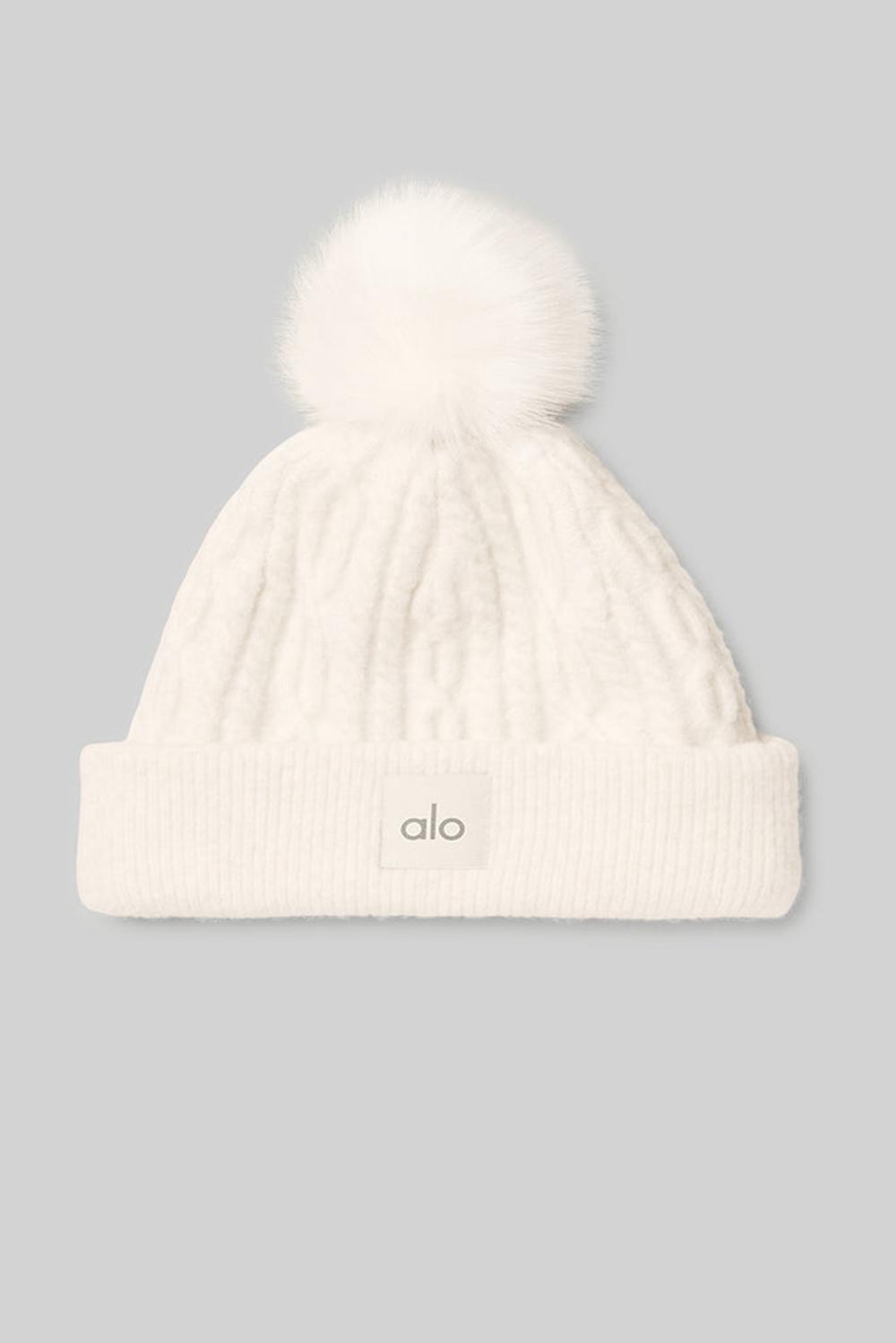 Gorro Alo Yoga Cable Knit Mujer Ivory | Chile  91432-NPXD