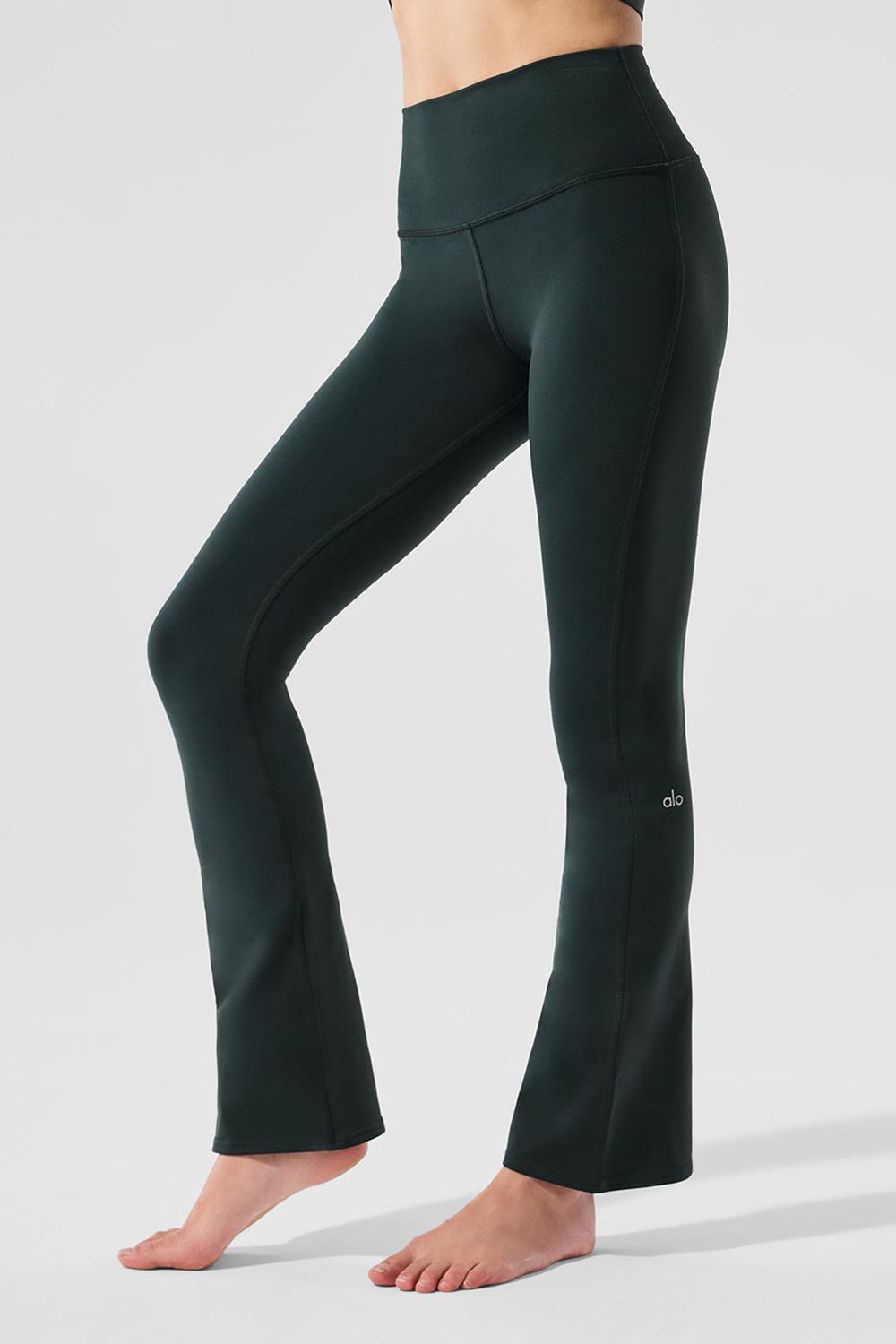 Leggins Alo Yoga Airbrush High-Waist 7/8 Bootcut Mujer Verde | Chile  60943-UCVF