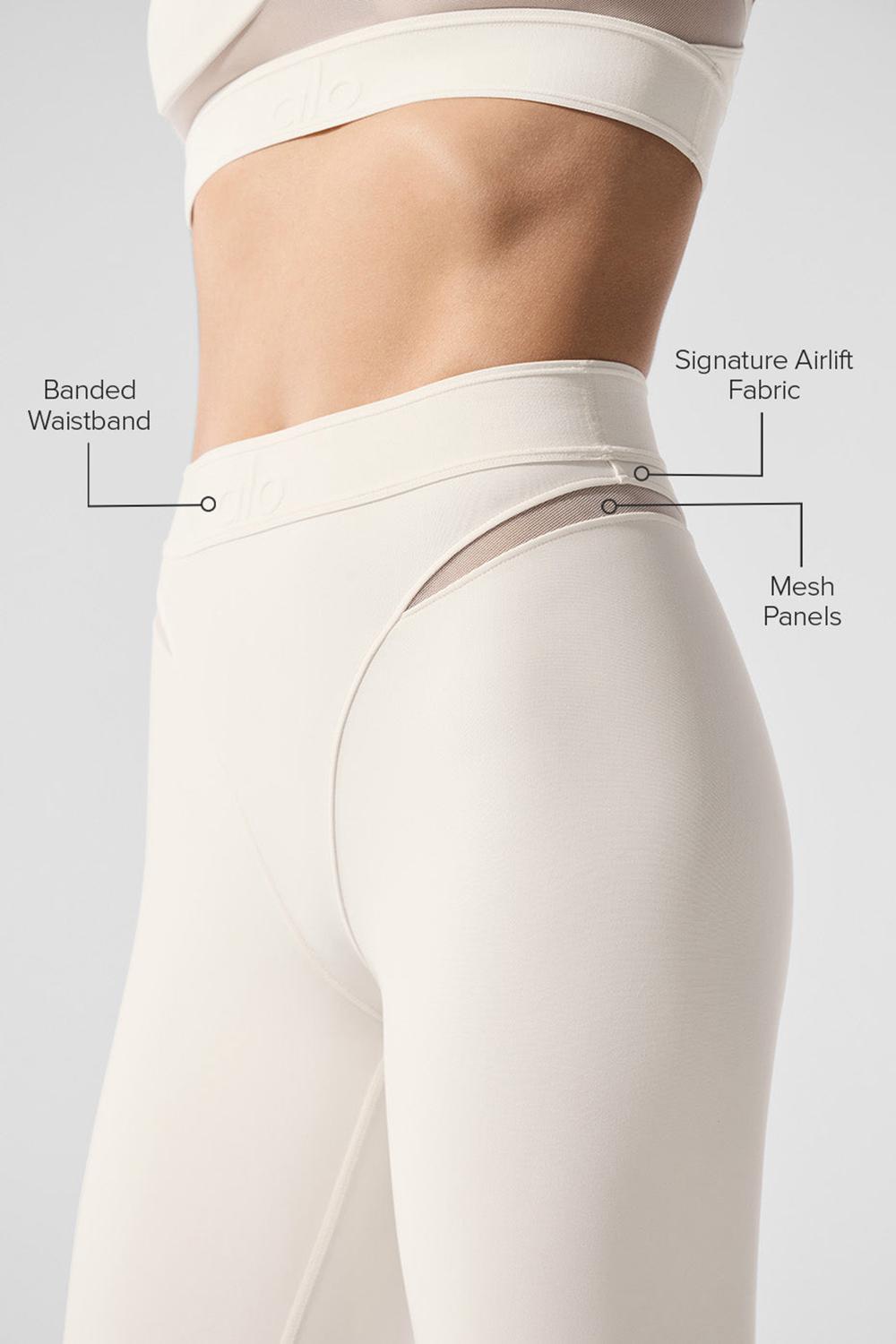 Leggins Alo Yoga Airlift High-Waist 7/8 Rebel Mujer Ivory | Chile  72930-AFXS